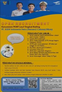 PT ASDP Indonesia Ferry (Persero) Buka Lowongan Kerja Untuk Posisi Ini