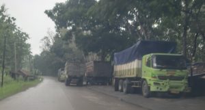 Kendaraan Over Tonase Parkir Liar di Jalan Malingping-Saketi Ancam Keselamatan Pengendara, Petugas Kemana Aja?
