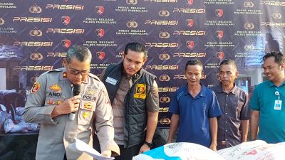 Jajaran Satreskrim Polres Pandeglang dan Dinas Pertanian Ketahanan Pangan saat menggelar konferensi pers